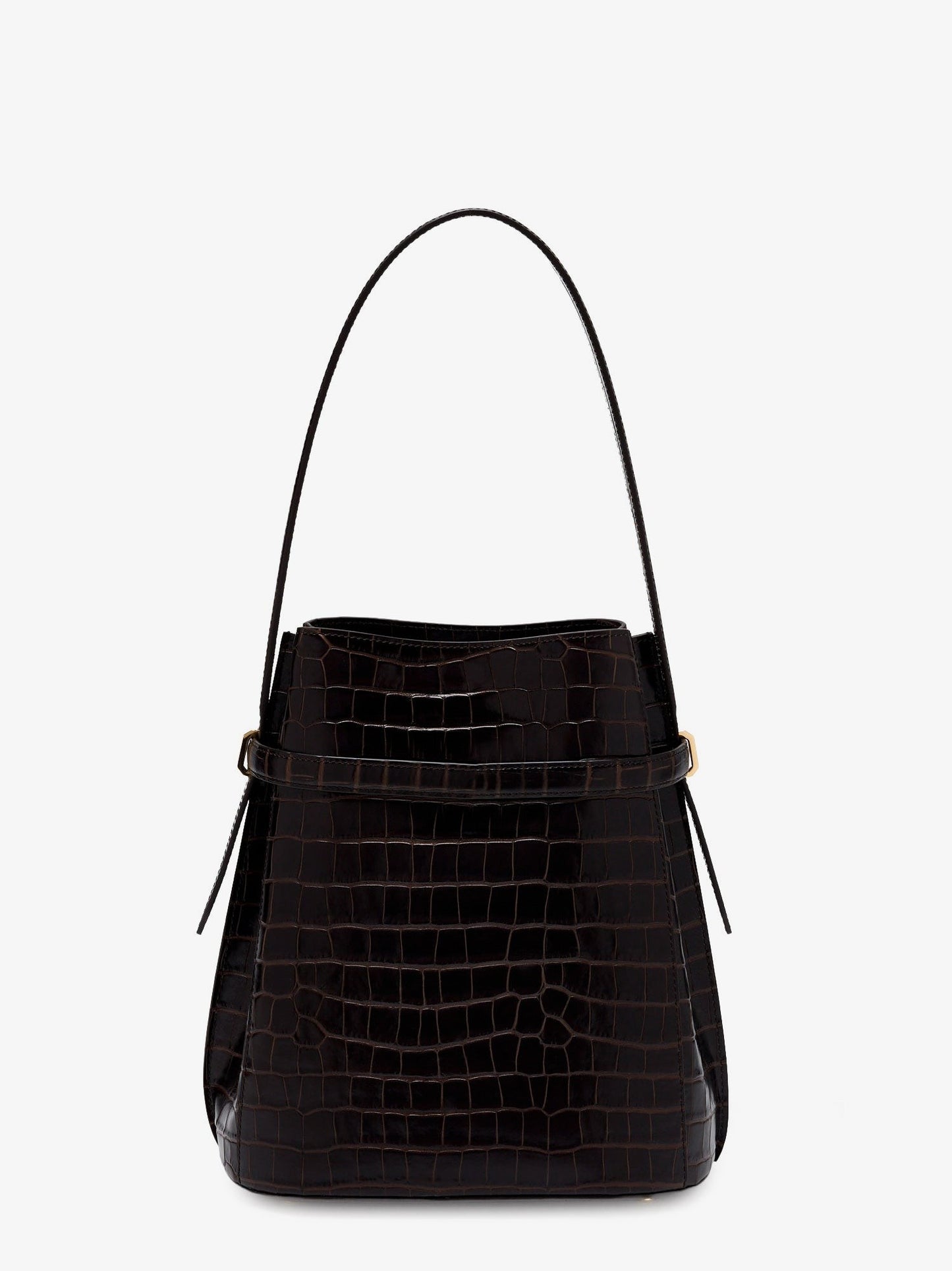 TOTEME Leather bucket bag with croco effect