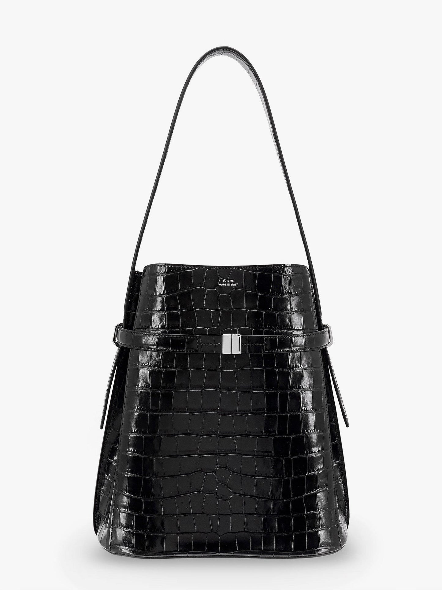 TOTEME Leather bucket bag with croco effect
