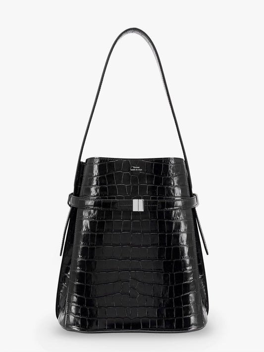TOTEME Leather bucket bag with croco effect