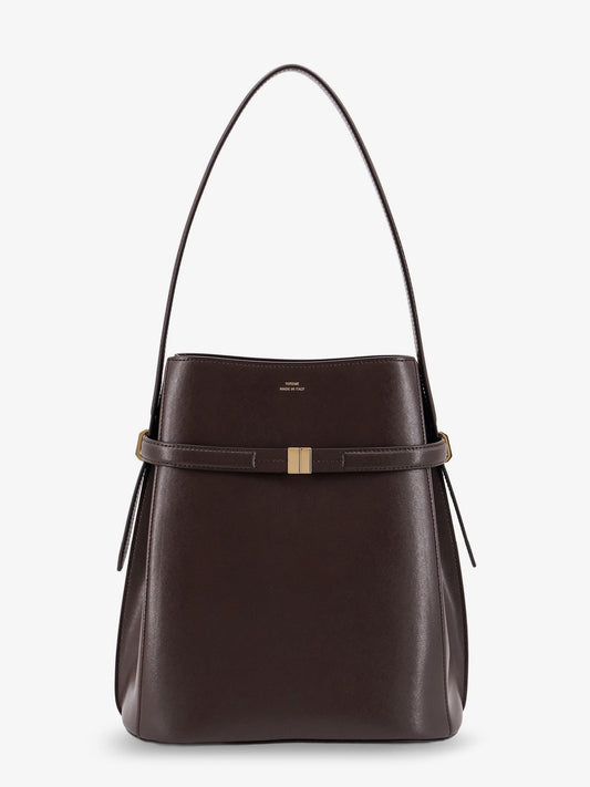 TOTEME Leather bucket bag with frontal strap