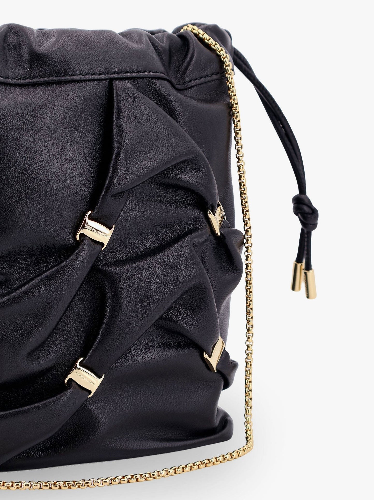 Ferragamo Leather bucket bag with metal details