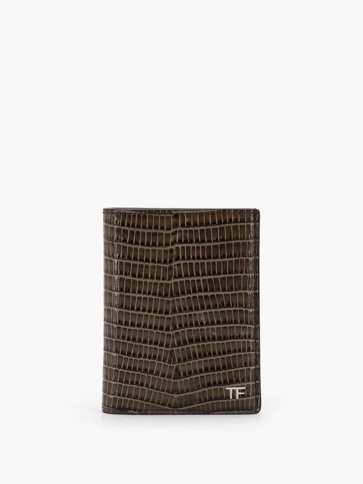 TOM FORD Leather cardholder with croco effect