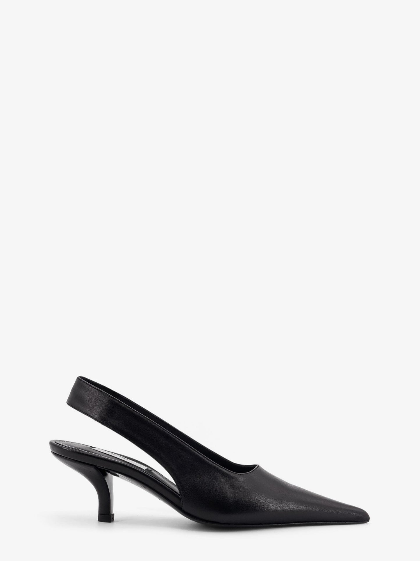 TOTEME Leather decolleté slingback with croco effect