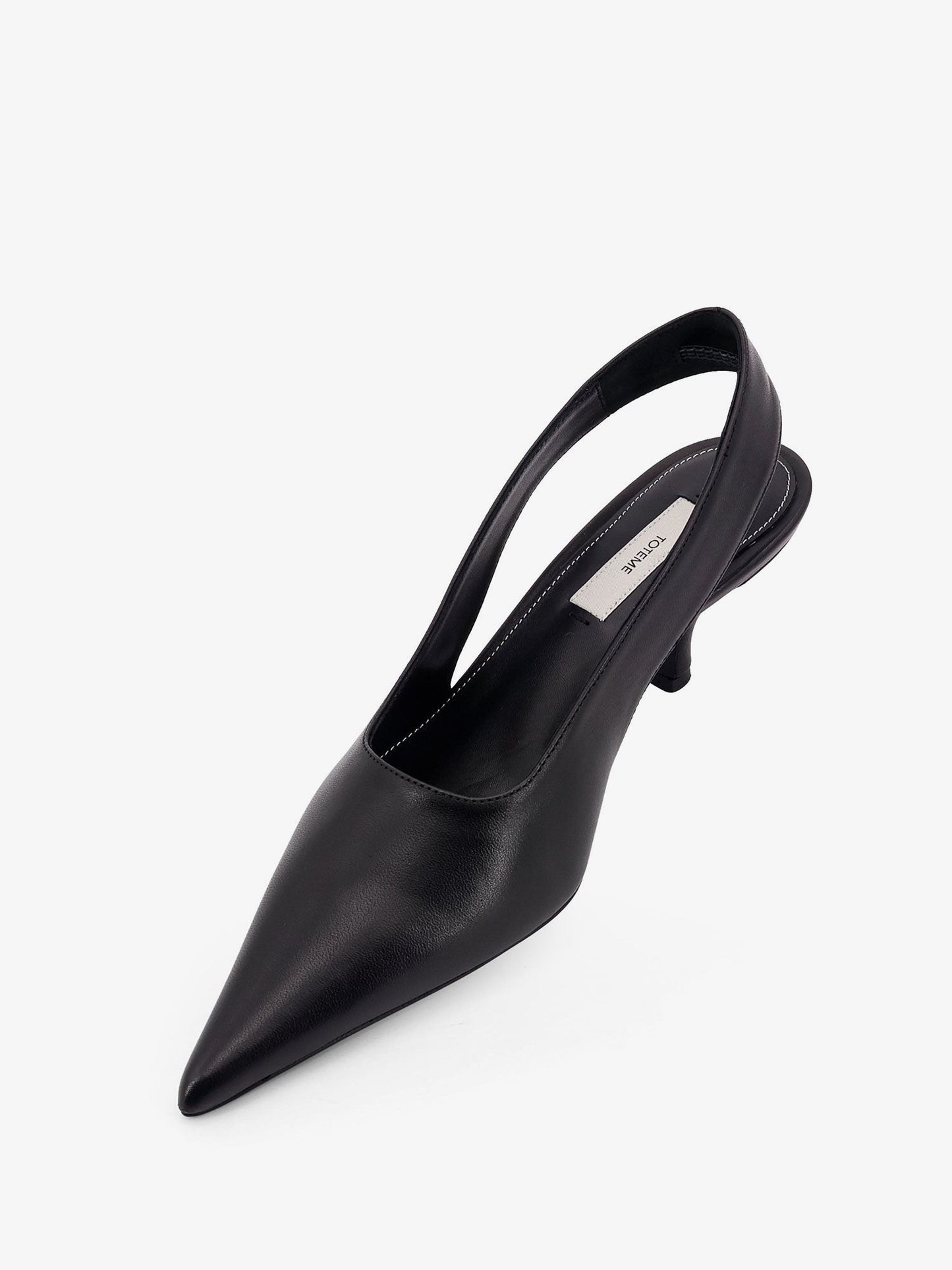 TOTEME Leather decolleté slingback with croco effect