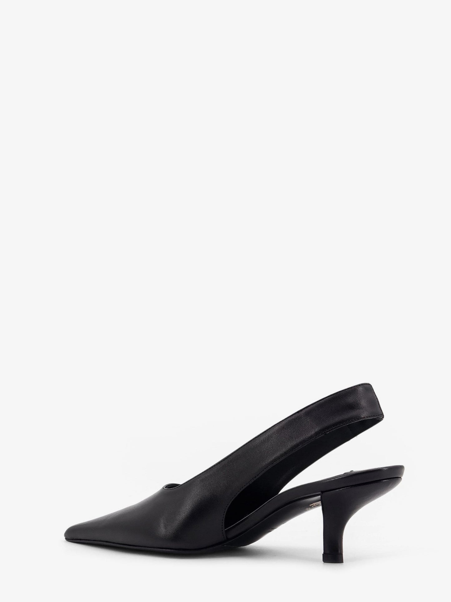 TOTEME Leather decolleté slingback with croco effect
