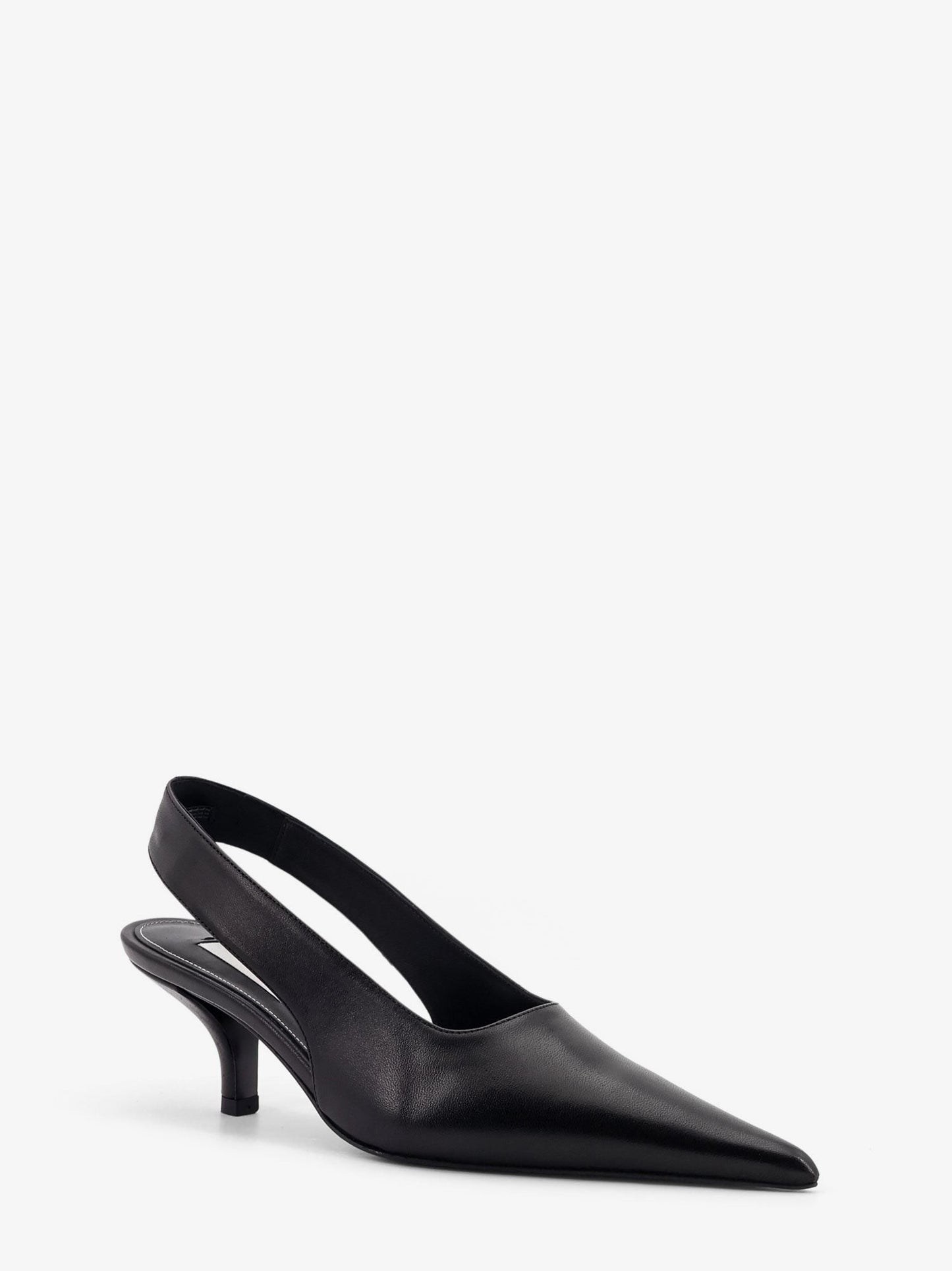 TOTEME Leather decolleté slingback with croco effect