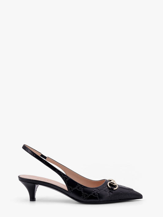 Gucci Leather dã©colletã© with iconic metal horsebit