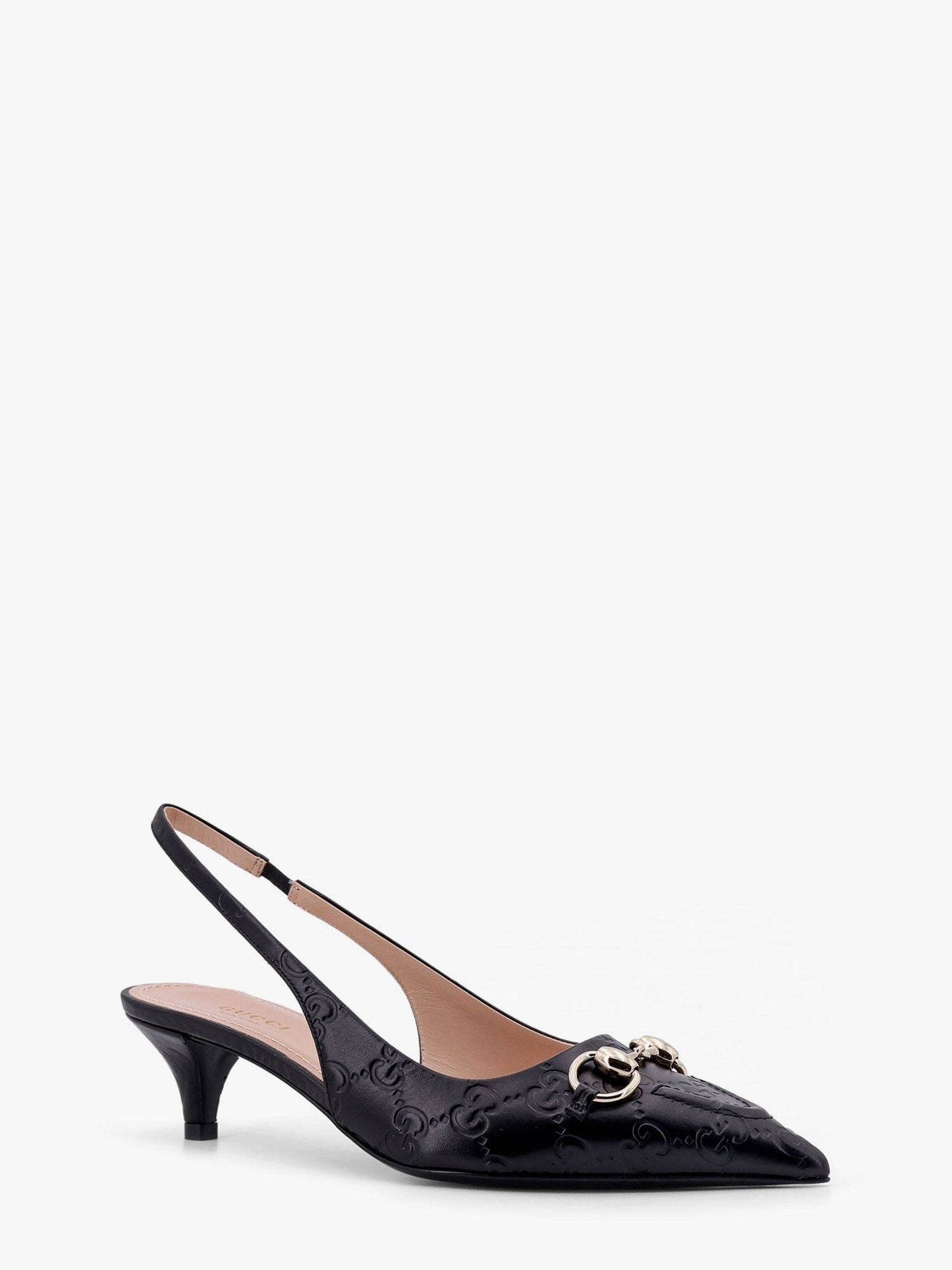 Gucci Leather dã©colletã© with iconic metal horsebit