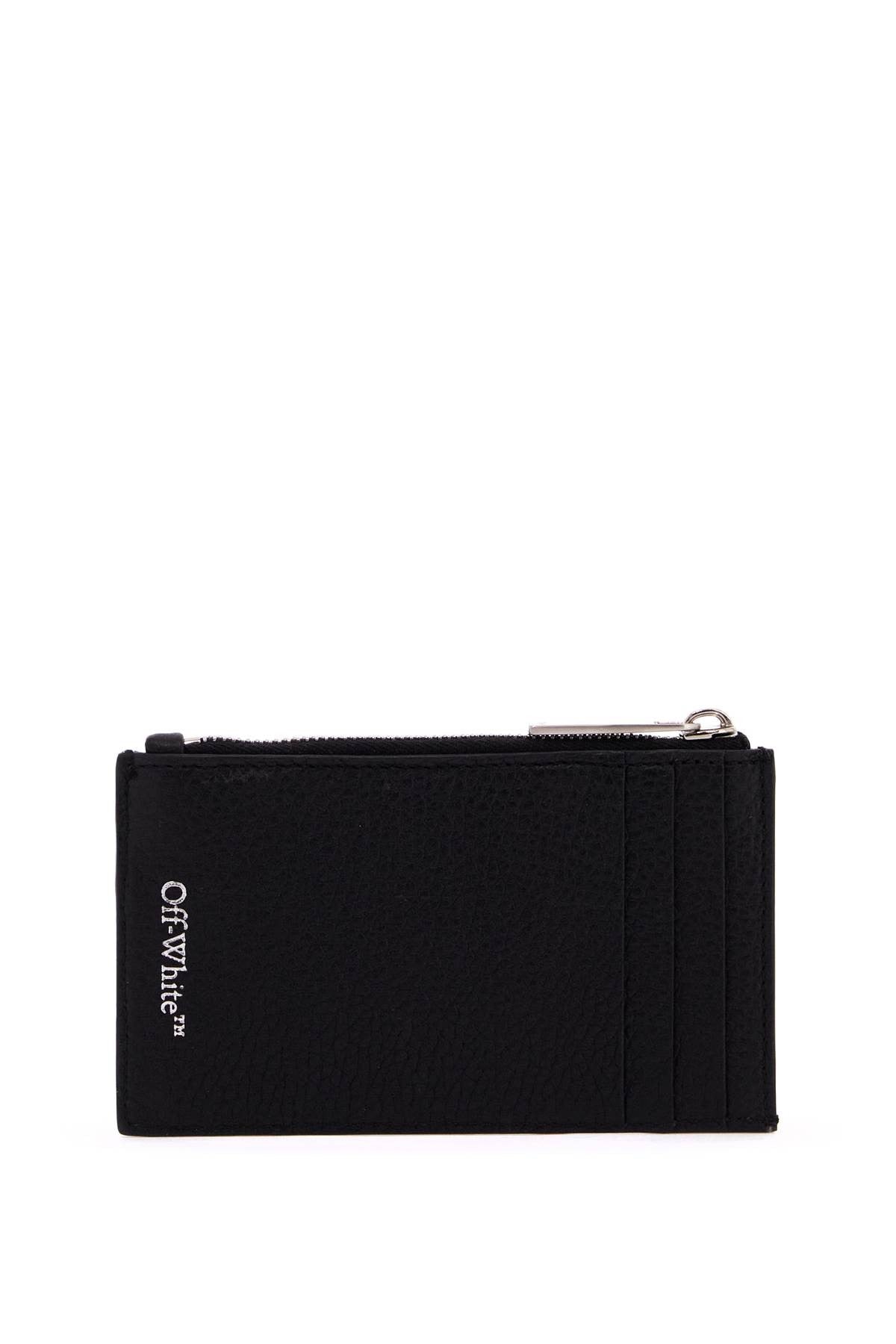 Off-white leather diag card holder