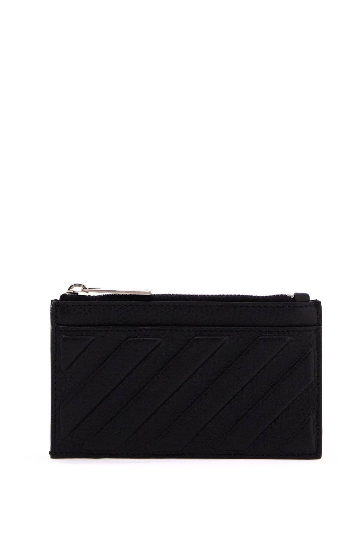 Off-white leather diag card holder