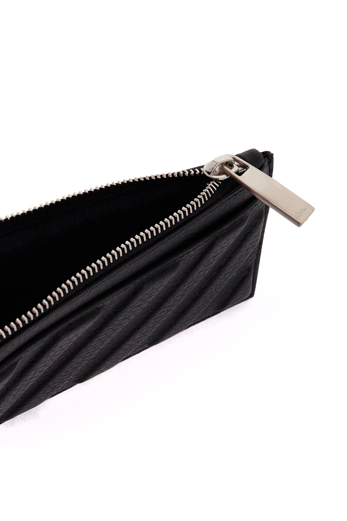 Off-white leather diag card holder