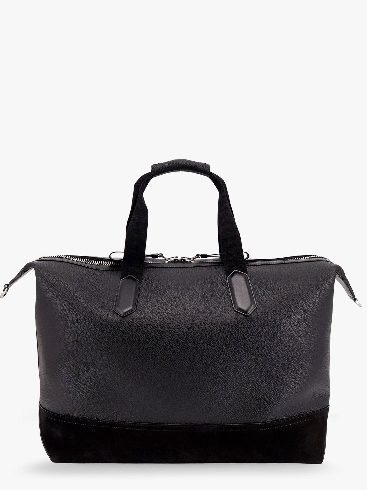 TOM FORD Leather duffle bag with suede inserts and logo patch