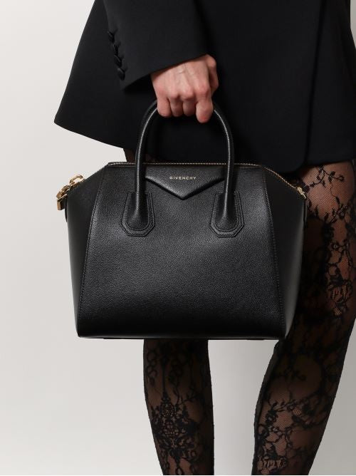 Givenchy Leather handbag with frontal logo print