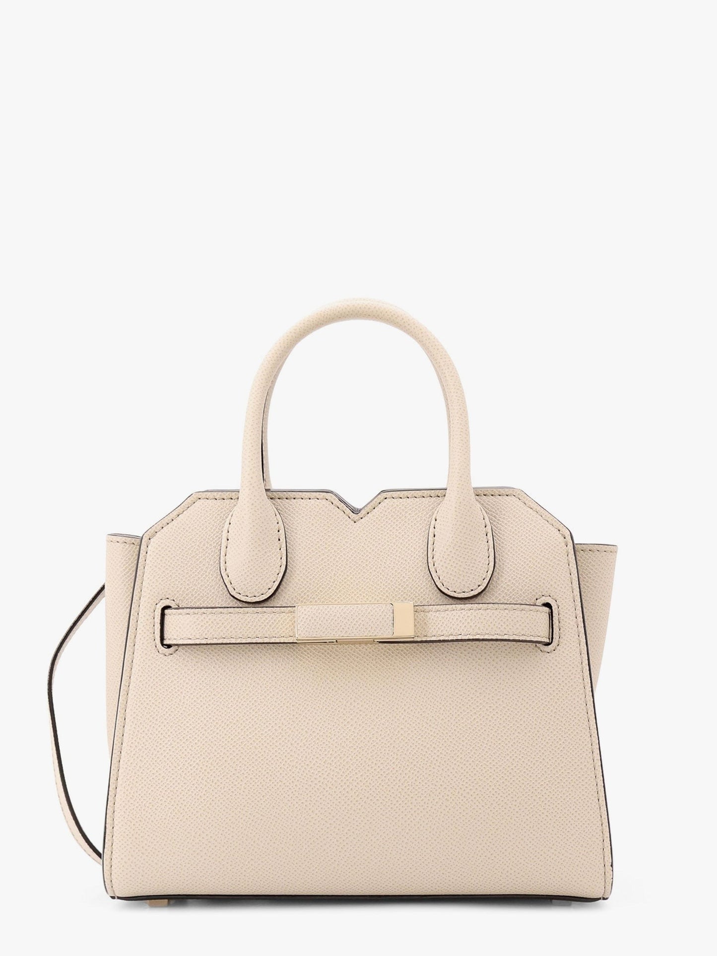 VALEXTRA Leather handbag with frontal walker and strap