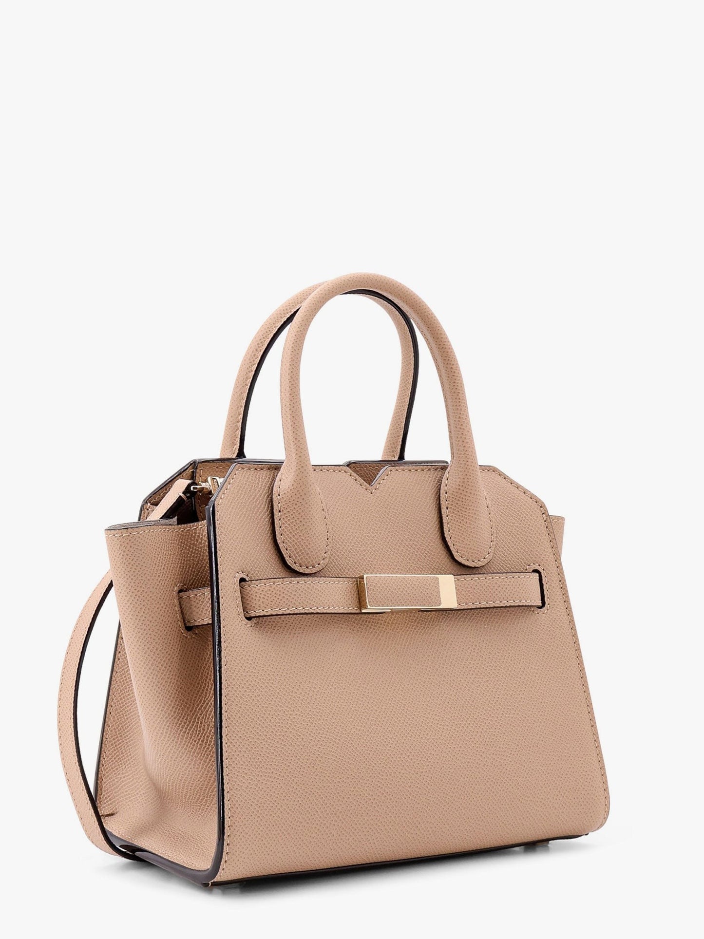 VALEXTRA Leather handbag with frontal walker and strap