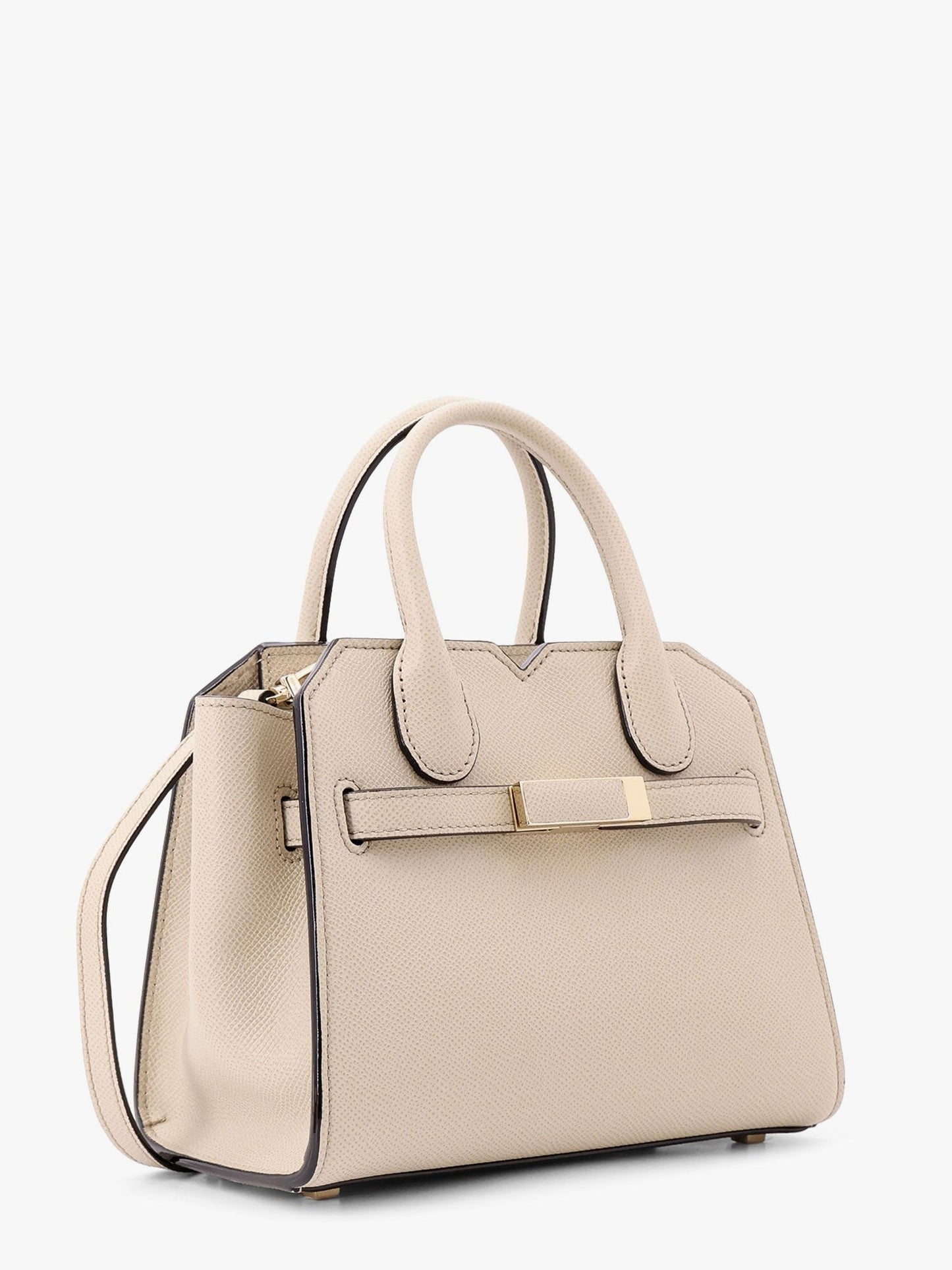 VALEXTRA Leather handbag with frontal walker and strap