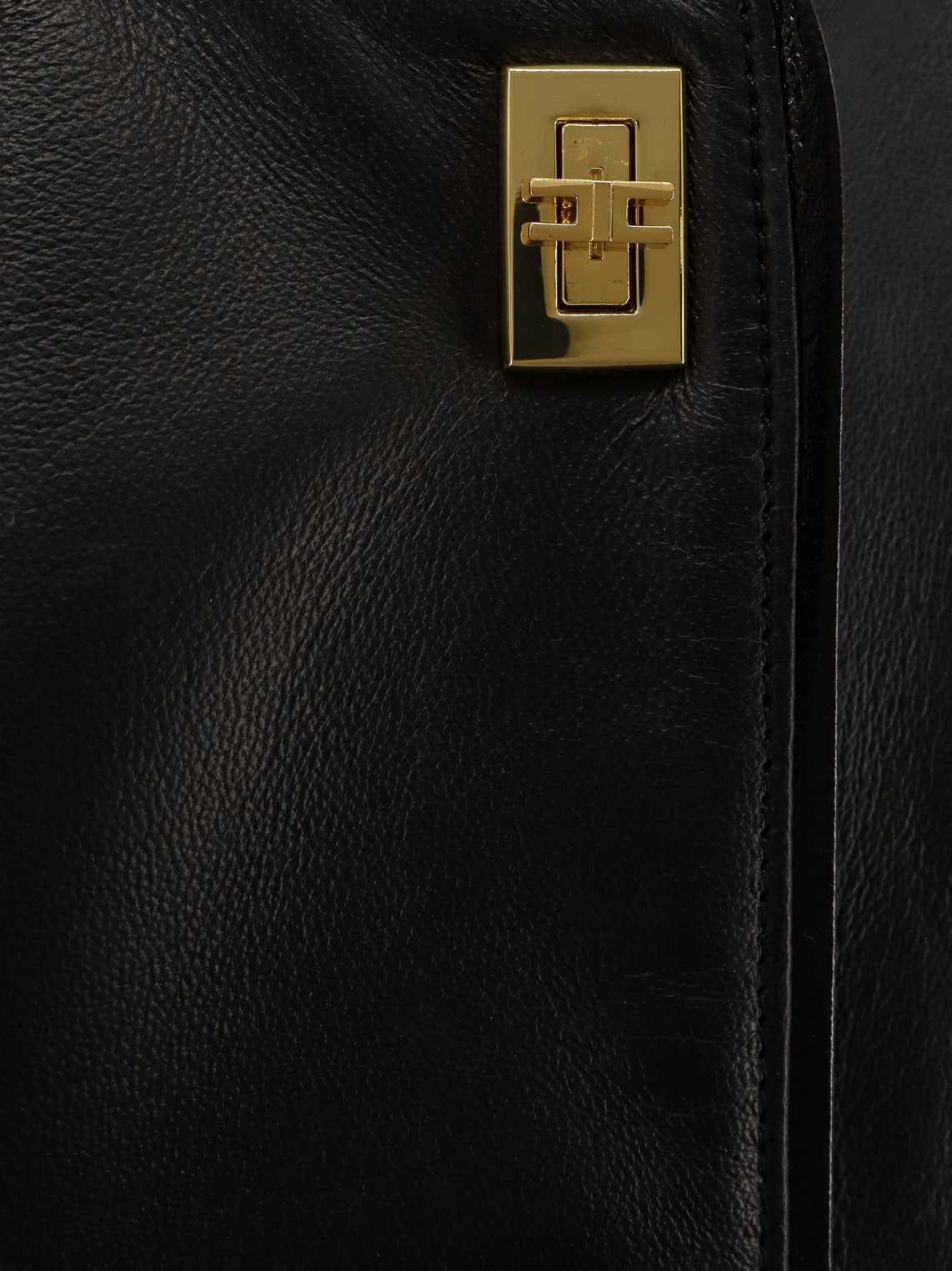 Elisabetta Franchi Leather jacket with Monogram metal details