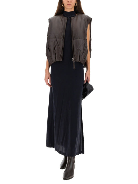 ALYSI LEATHER "PUFFER" VEST