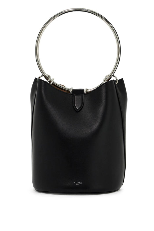 ALAIA leather ring bucket bag with lar design