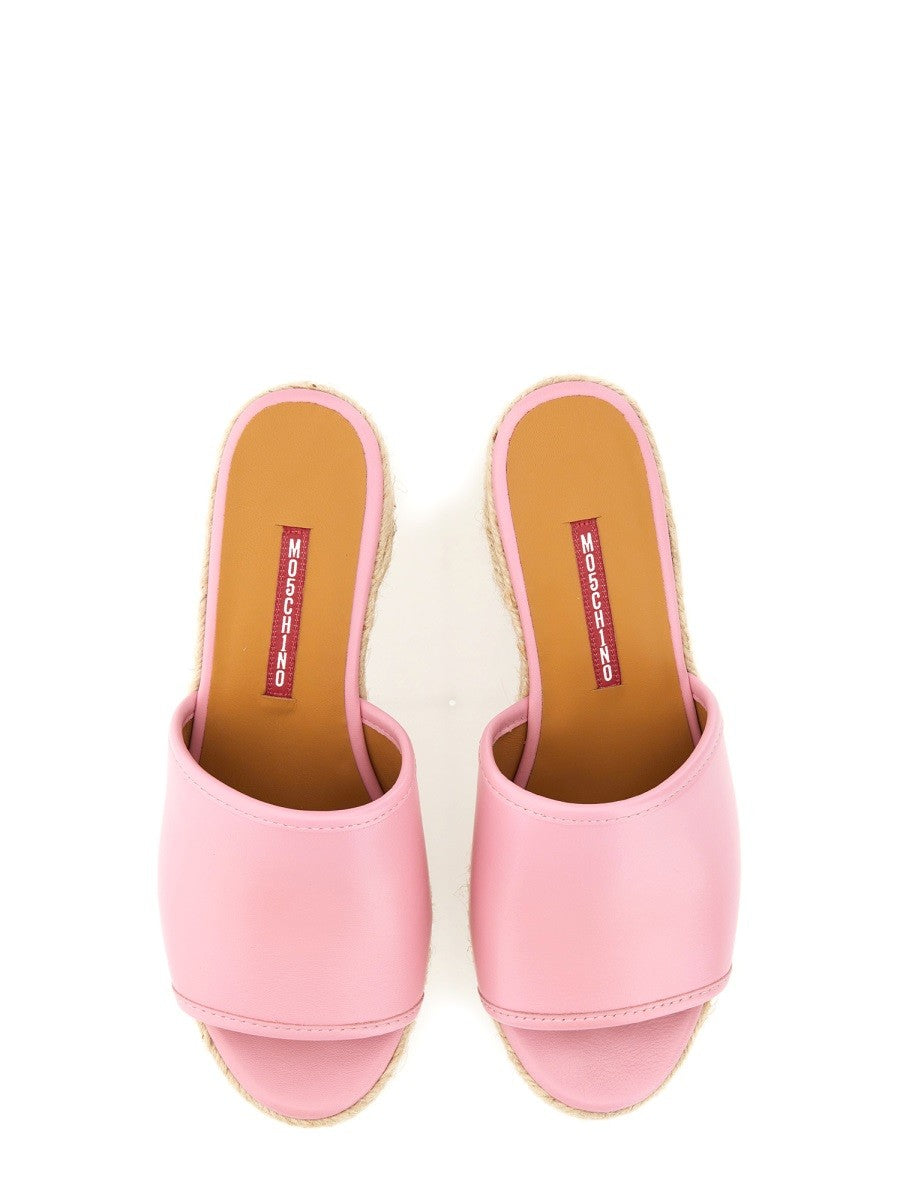 MOSCHINO JEANS LEATHER SANDAL