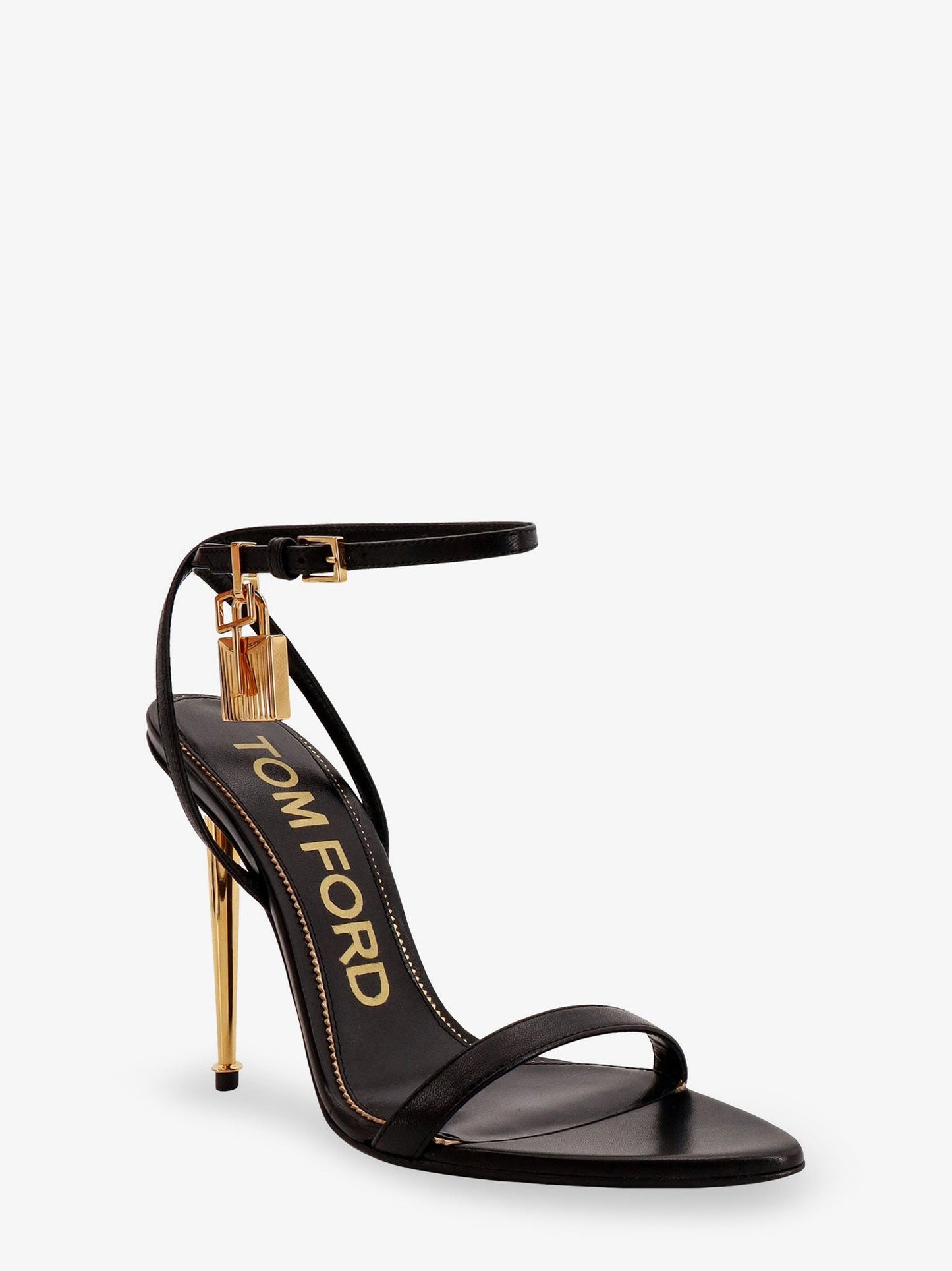 TOM FORD Leather sandals with logoed padlock