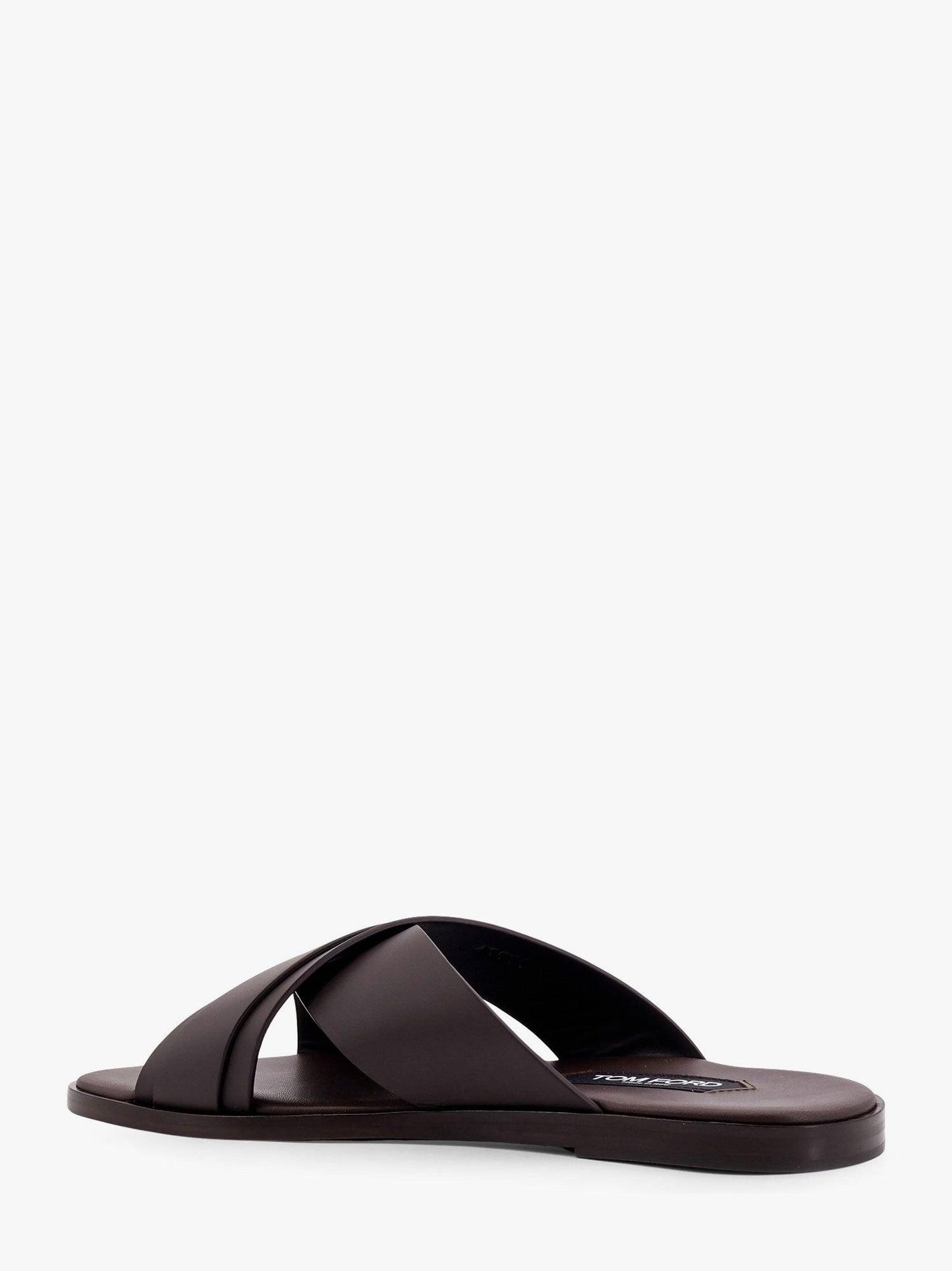 TOM FORD Leather sandals with perforated logo detail
