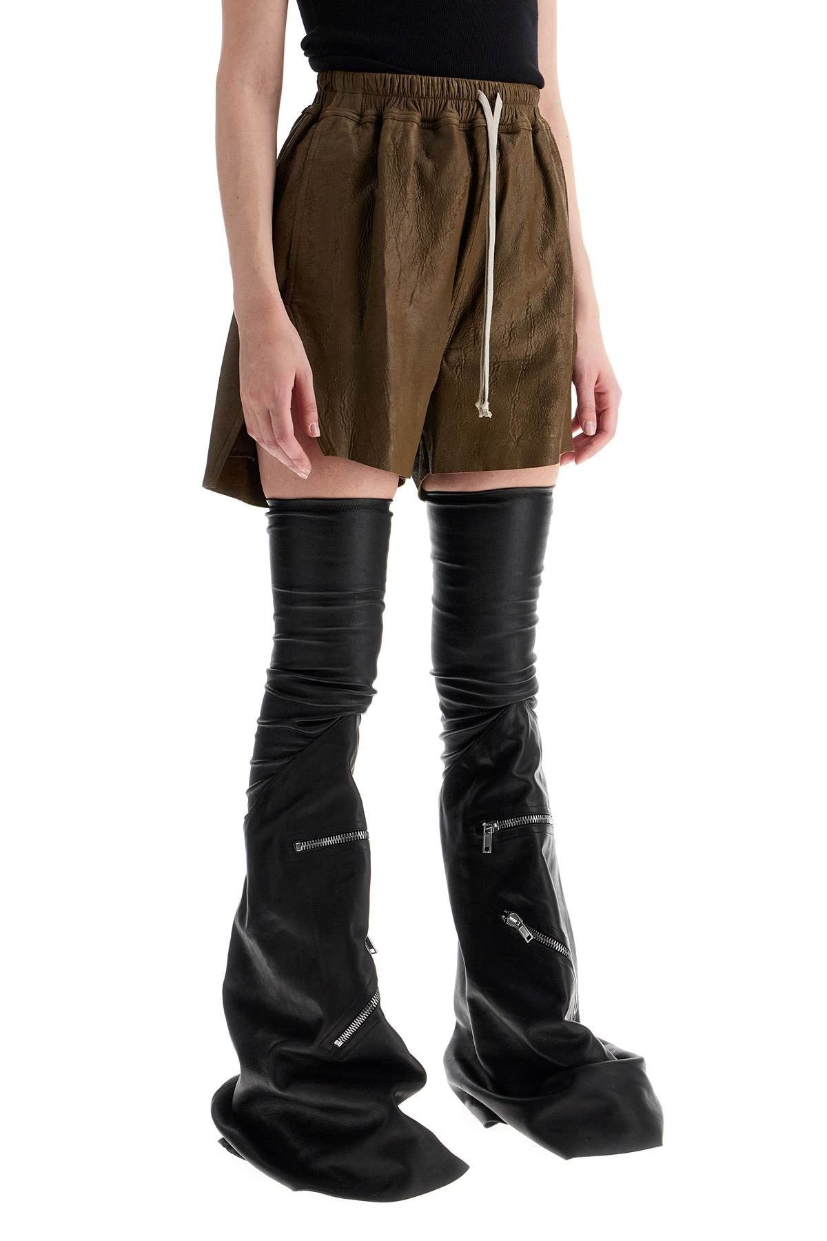 RICK OWENS leather shorts for men