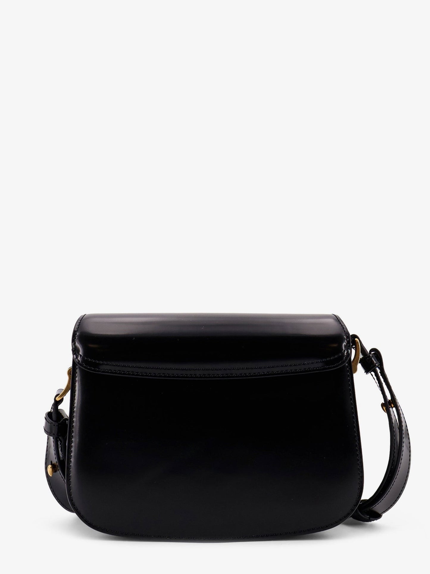 AMI PARIS Leather shoulder bag with logo monogram