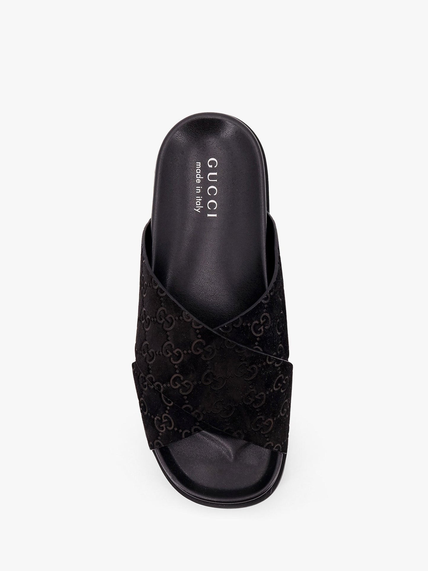 Gucci Leather slides with all-over GG motif