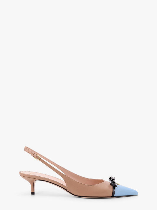 Valentino Garavani Leather slingback with vlogo signature detail