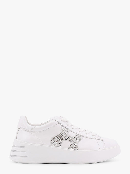 Hogan Leather sneakers with rhinestone logo on the side