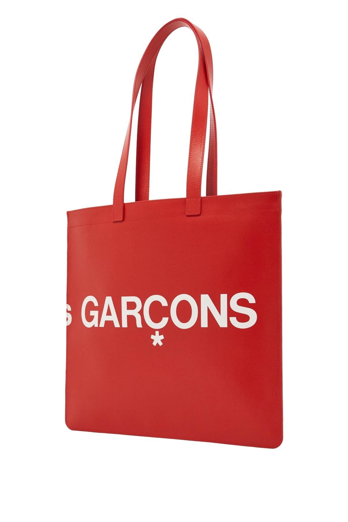 COMME DES GARCONS WALLET leather tote bag with logo