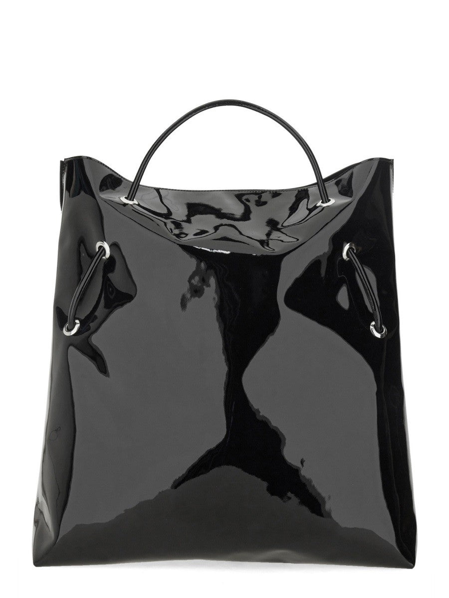 msgm LEATHER TOTE BAG