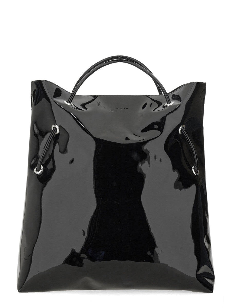 msgm LEATHER TOTE BAG