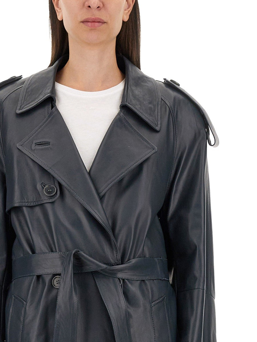 SALVATORE SANTORO LEATHER TRENCH COAT