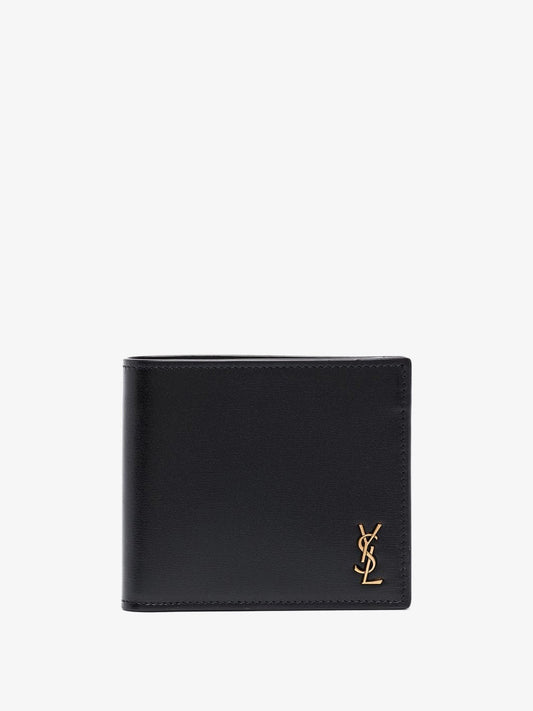 Saint Laurent Leather wallet with metal monogram