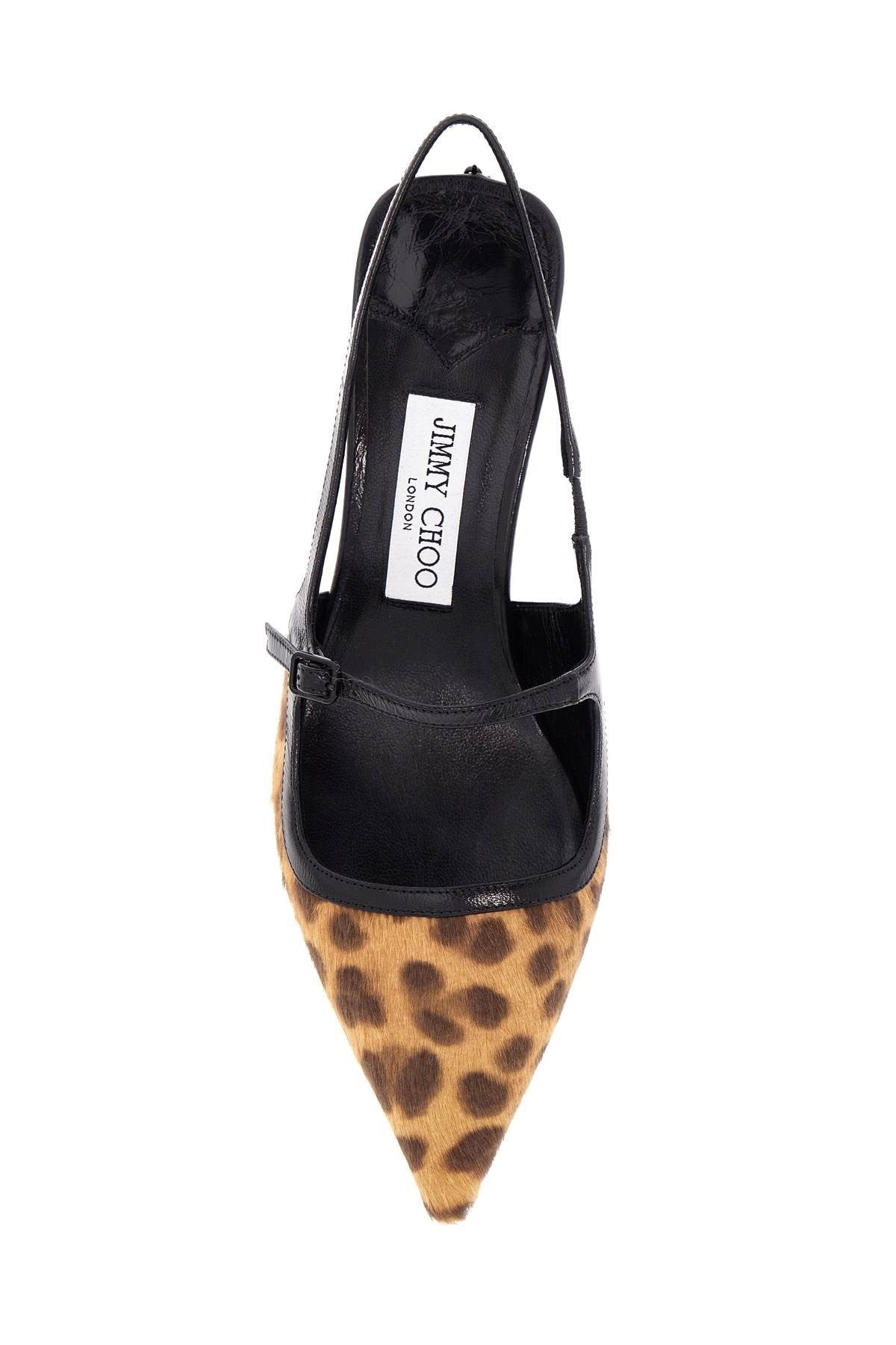 Jimmy Choo leopard print leather pumps with 45mm heel and pointed toe