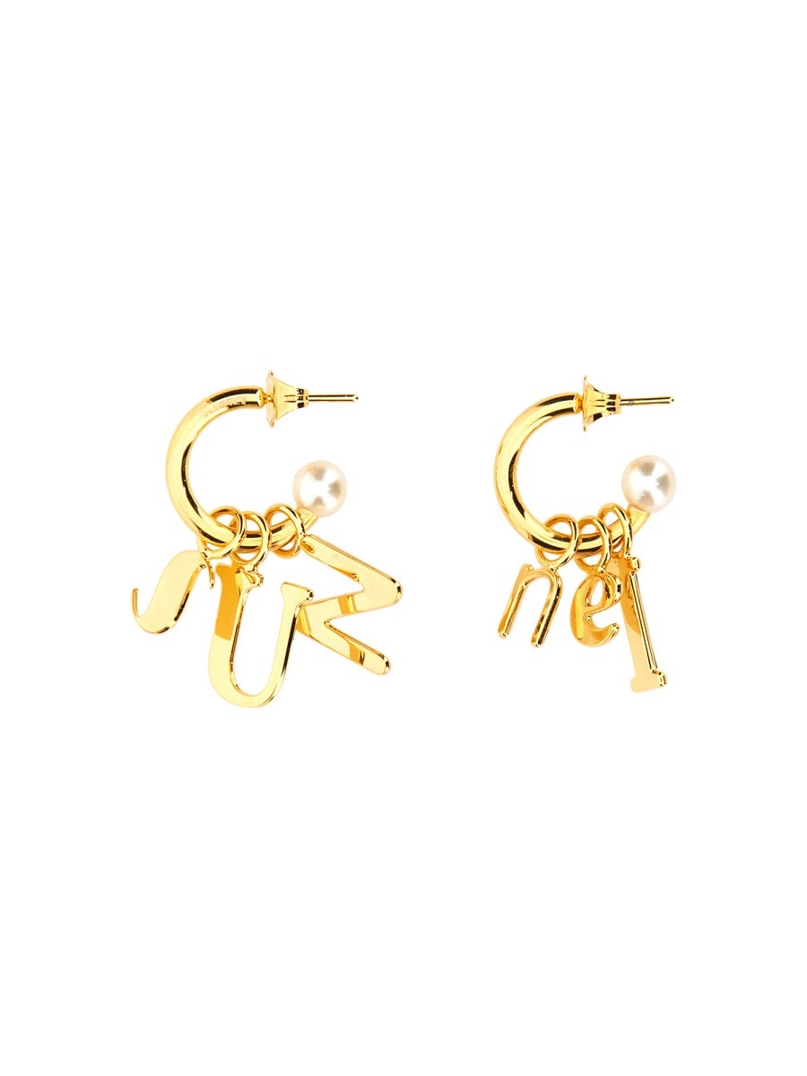 SUNNEI LETTERING LOGO DANGLE EARRINGS