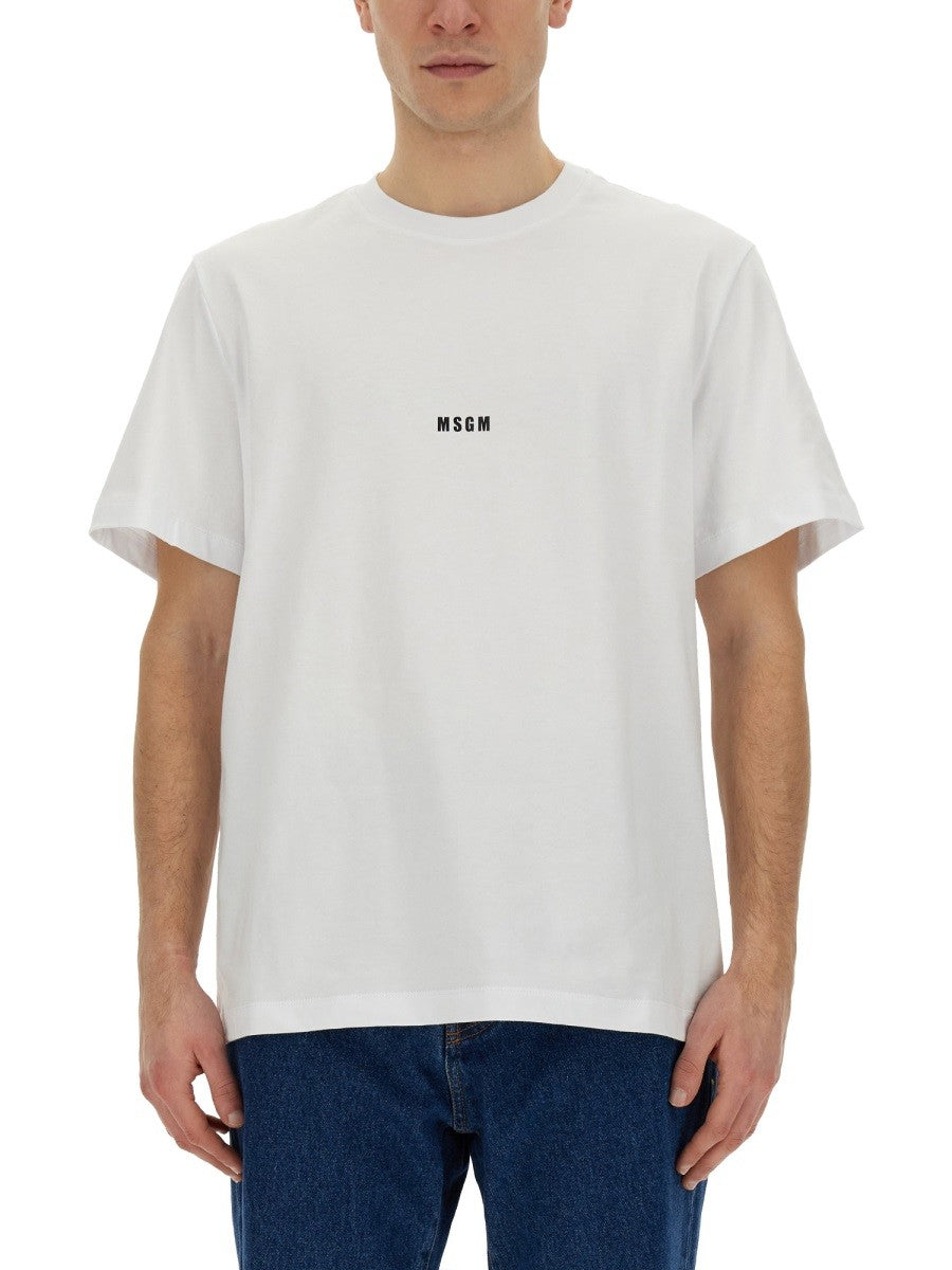 msgm LETTERING LOGO PRINT T-SHIRT