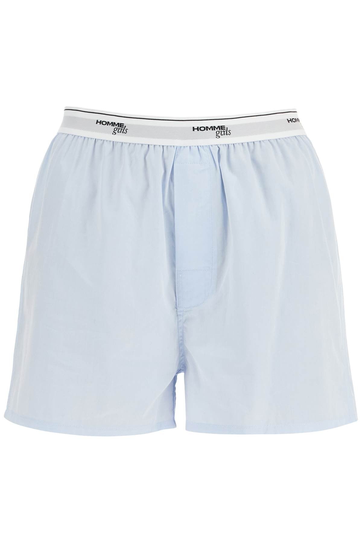 HOMME GIRLS light blue high-waisted cotton boxer shorts