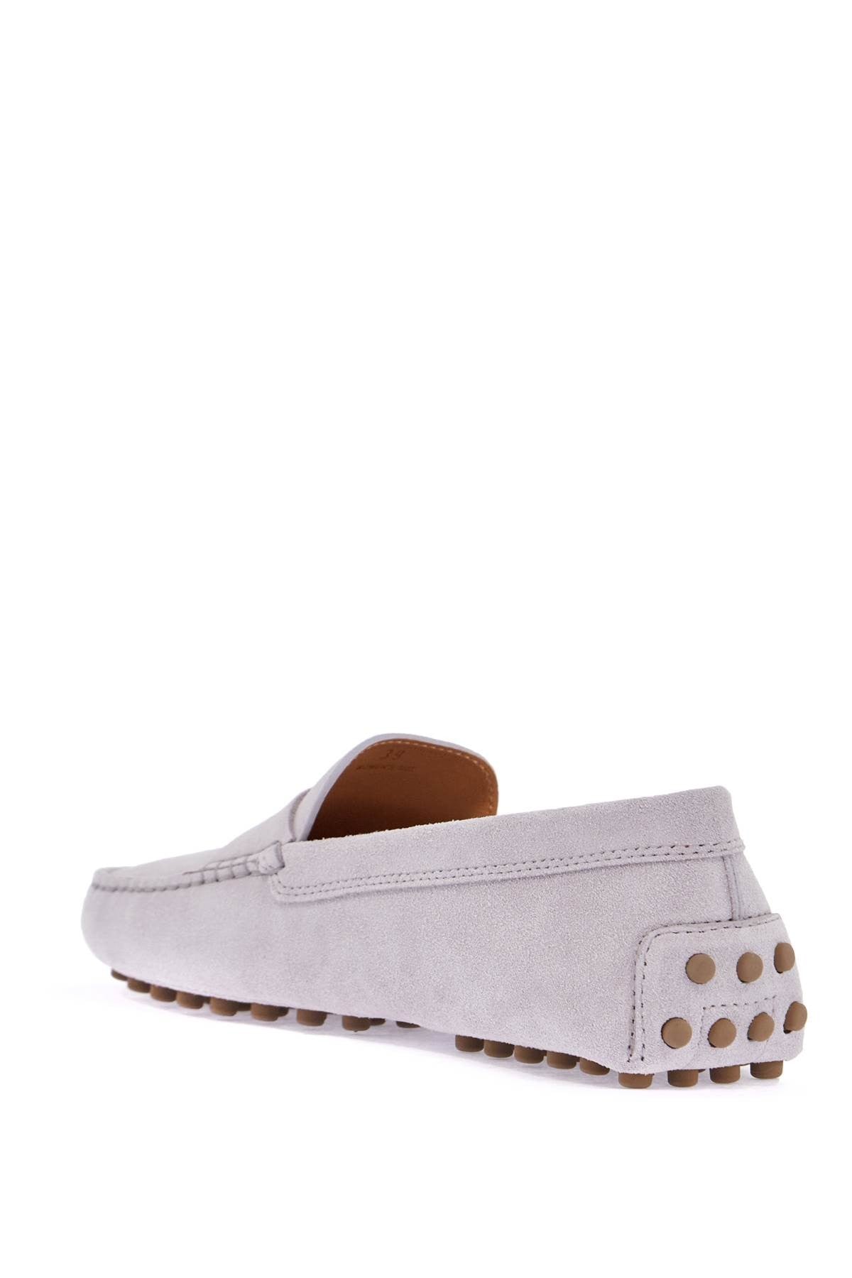 TOD'S light grey suede leather driving moccasin