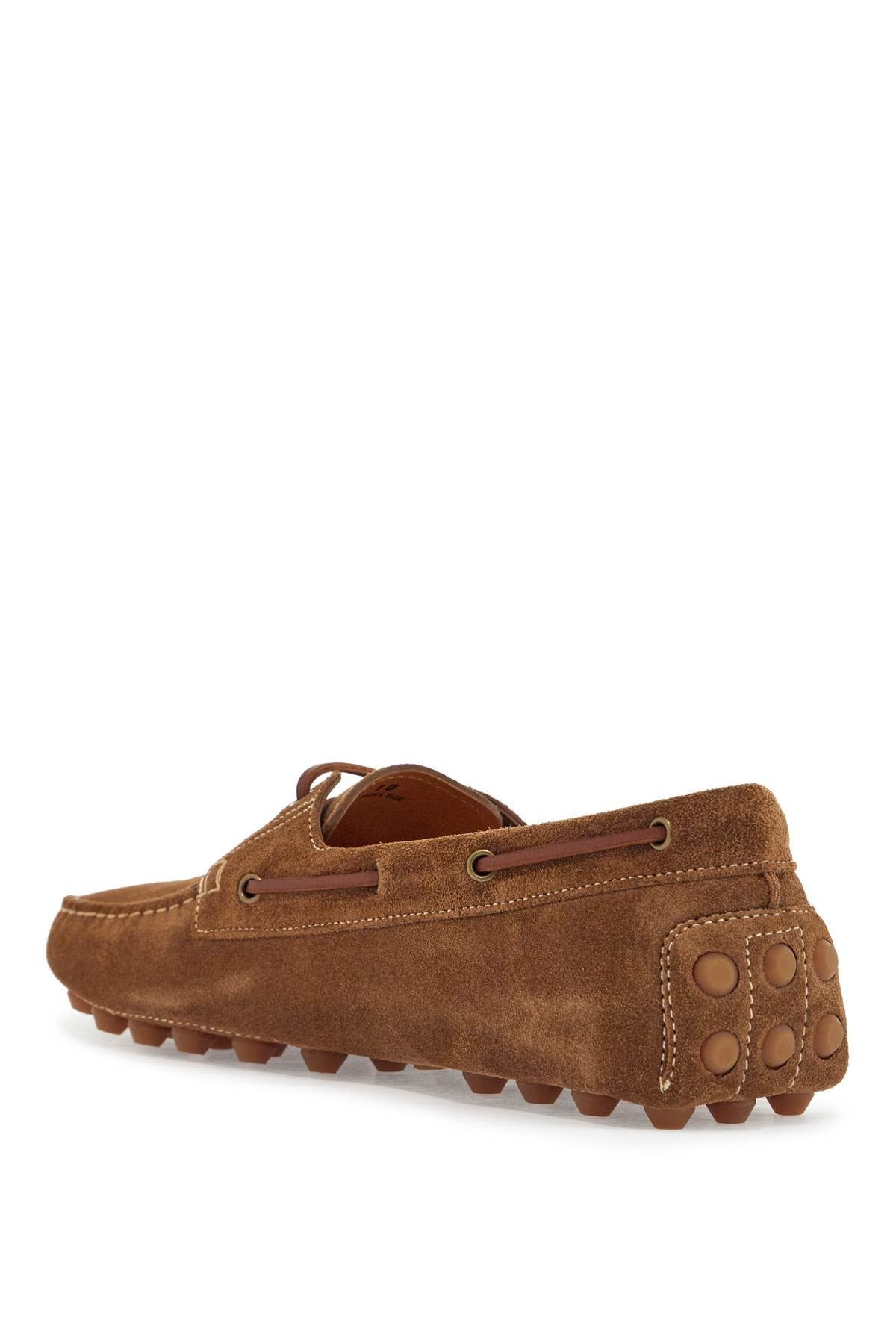 TOD'S light walnut leather driving moccasin made in italy