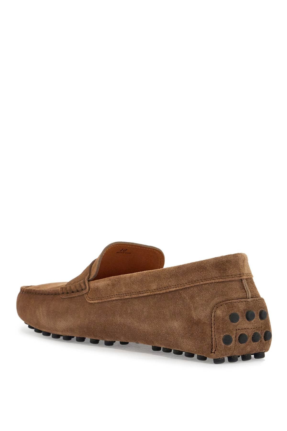 TOD'S light walnut leather driving moccasin