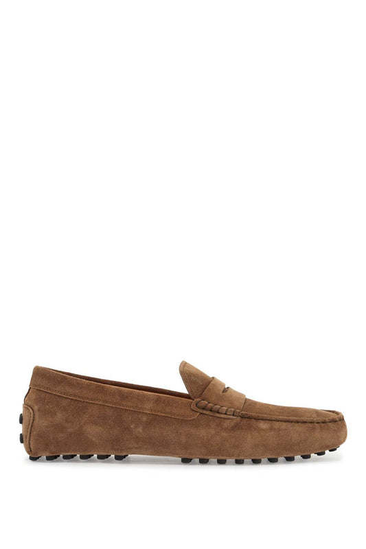 TOD'S light walnut leather driving moccasin