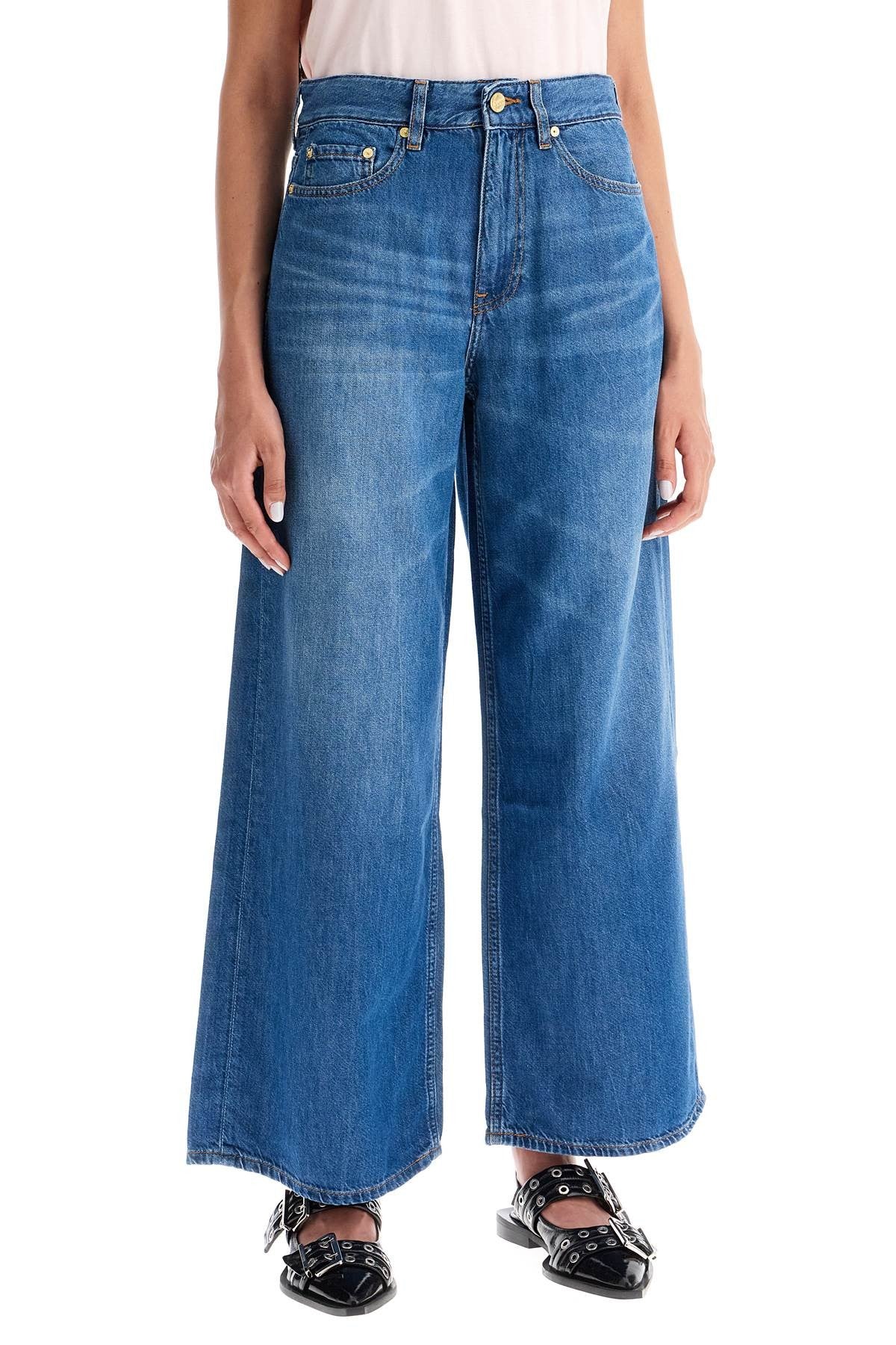 GANNI lightweight denim wide leg jeans