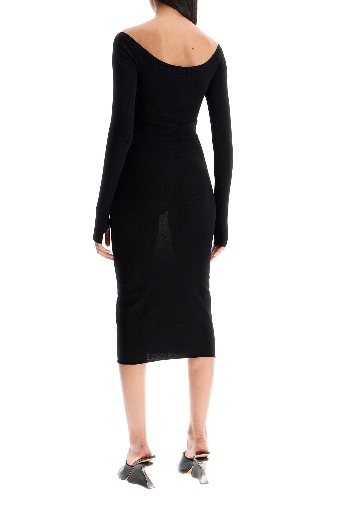 Off-white lightweight knit midi dress