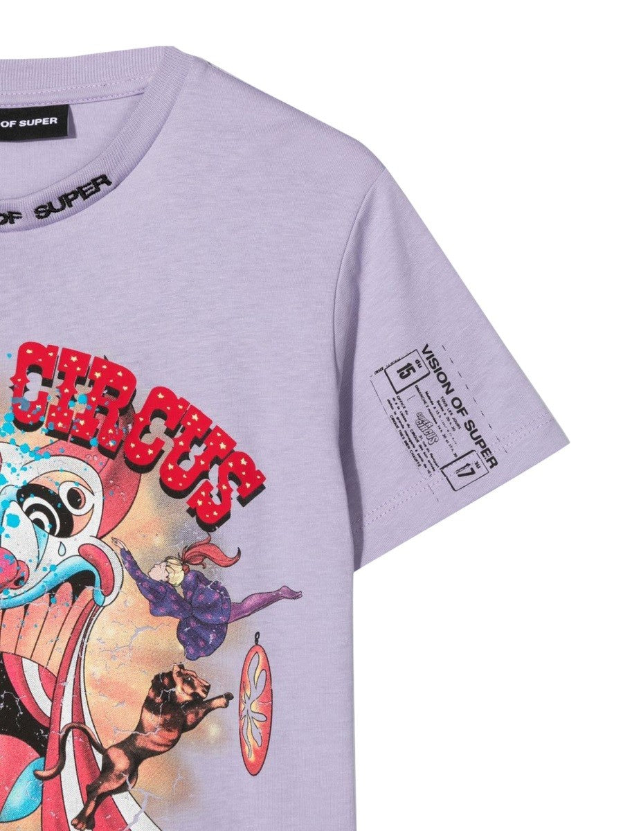 VISION OF SUPER LILAC KIDS T-SHIRT WITH TONGUE PRINT