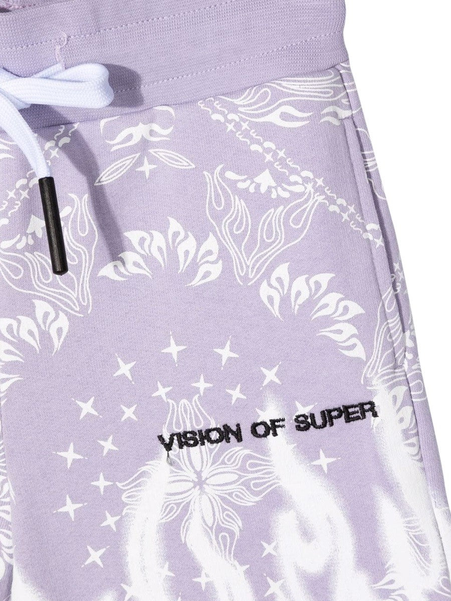 VISION OF SUPER LILAC SHORTS KIDS WITH BANDANA PRINT