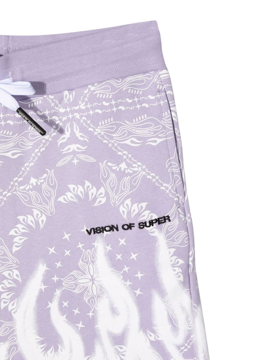 VISION OF SUPER LILAC SHORTS KIDS WITH BANDANA PRINT