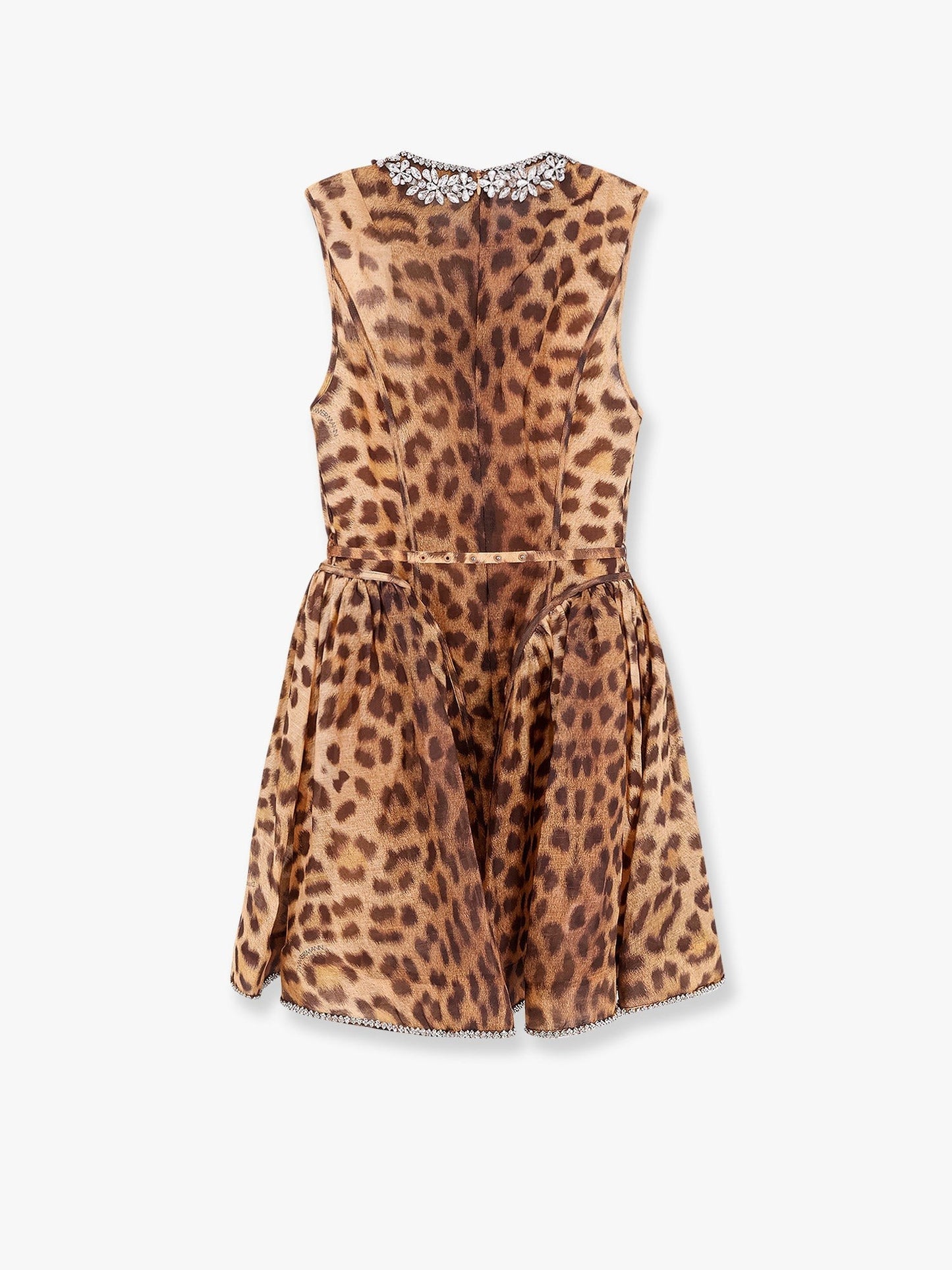 ZIMMERMANN Linen and silk mini dress with animalier print